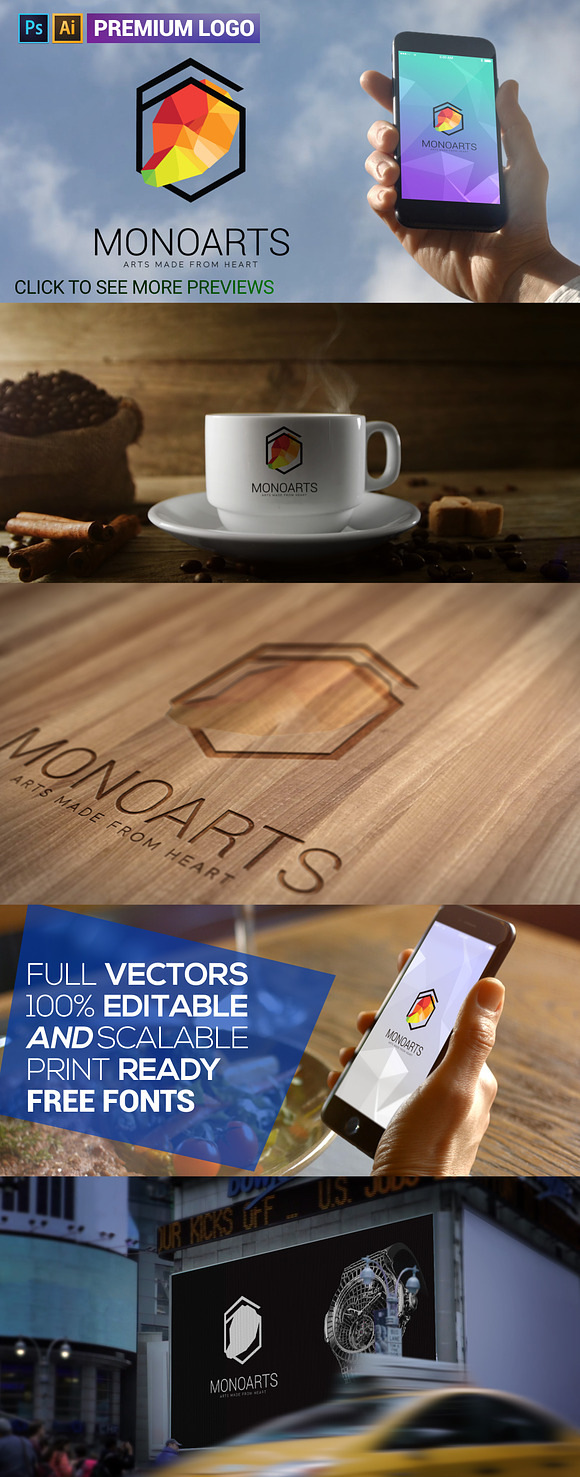 Futuristic Geometric Shapes Logo in Logo Templates - product preview 1