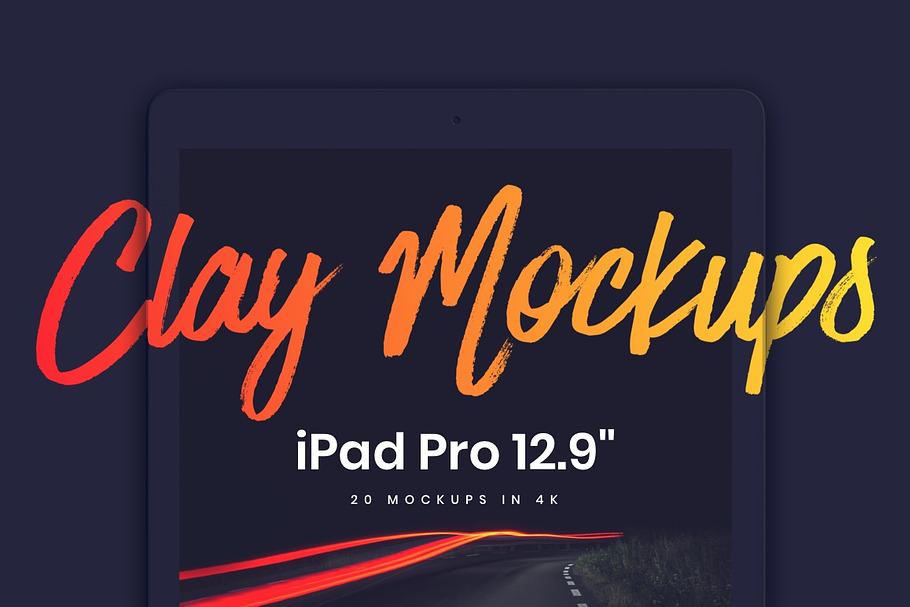 20 iPad Pro 12.9" Clay Mockups