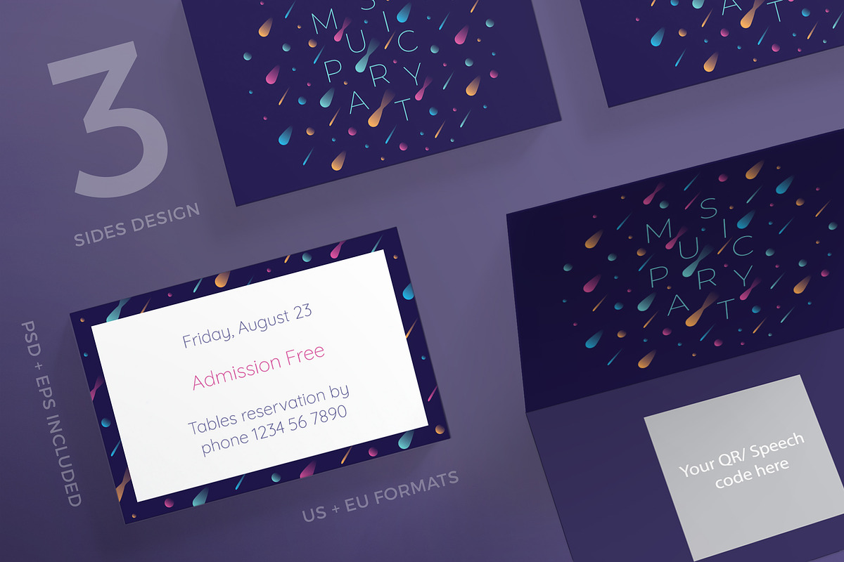 Business Cards | Music Party in Business Card Templates - product preview 8