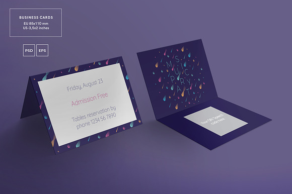 Business Cards | Music Party in Business Card Templates - product preview 1