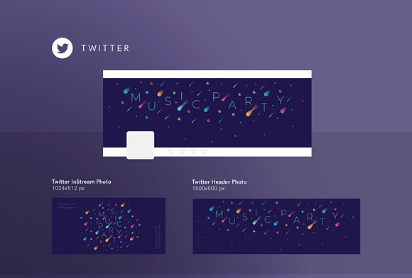 Social Media Pack | Music Party in Social Media Templates - product preview 3
