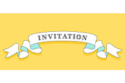Invitation. Vintage trendy ribbon