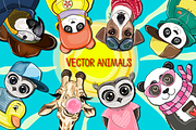  Vector set with animals.
