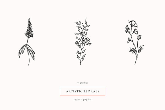 Artistic Florals & Crystals in Illustrations - product preview 1