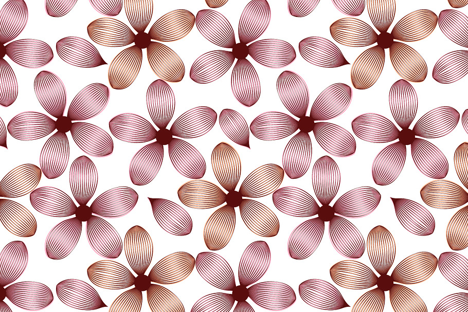 Pink flowers seamless pattern in Patterns - product preview 8