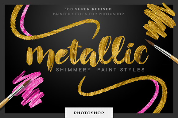 Shimmery Gold Styles for Photoshop in Photoshop Layer Styles - product preview 4