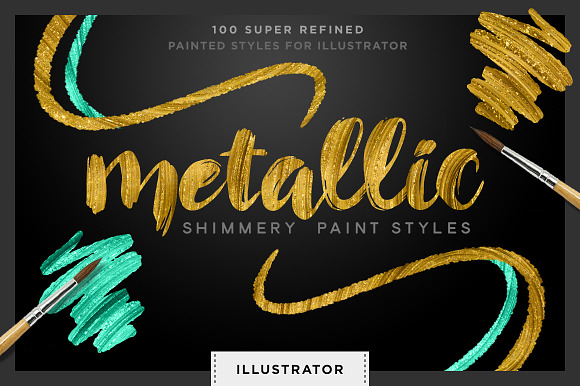 Shimmery Gold Styles for Illustrator in Photoshop Color Palettes - product preview 4