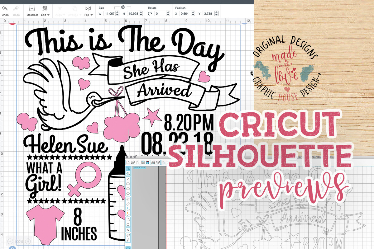 Baby Girl Birth Announcement - Chart in Illustrations - product preview 8