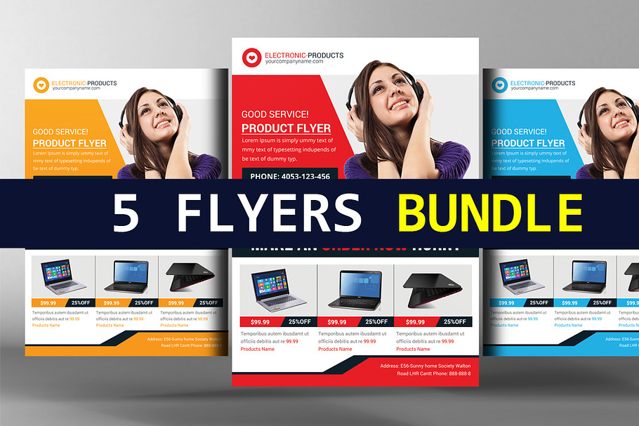 5 Product Promotion Flyers Bundle