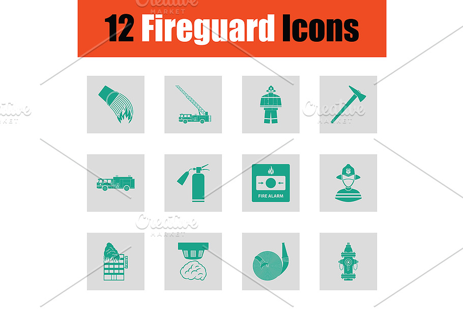 Set of fire service icons