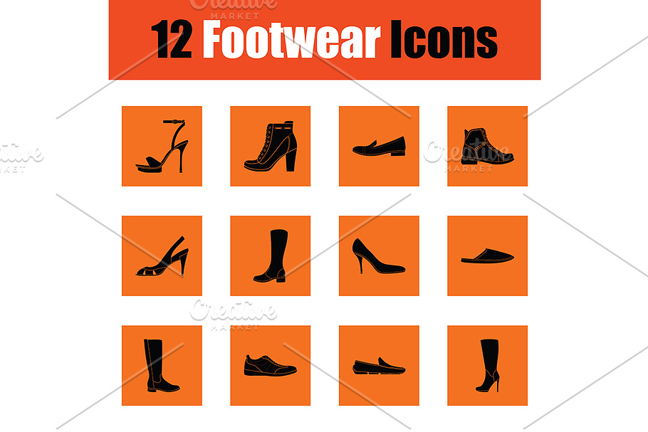 Set of footwear icons