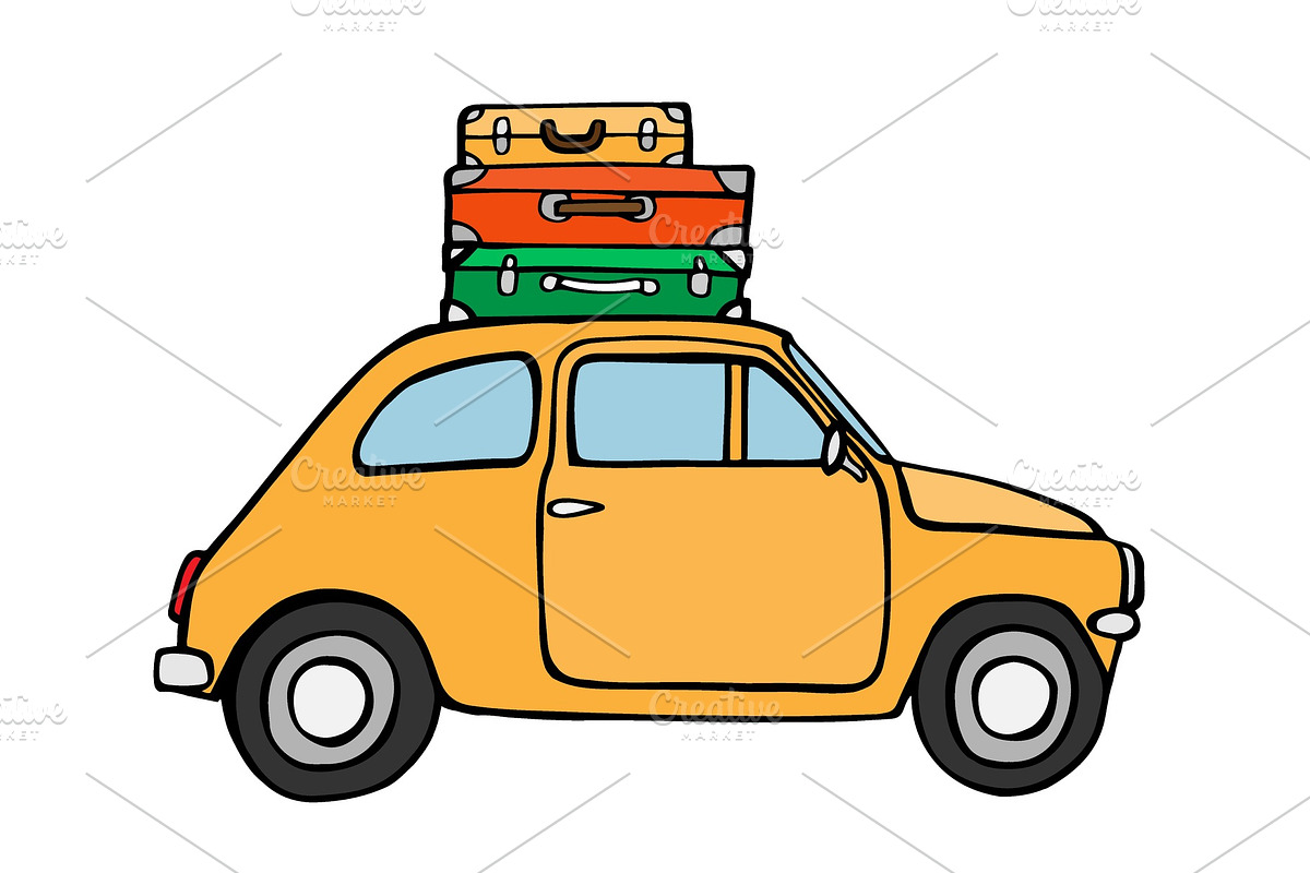 Traveling by car. Vector illustration. in Illustrations - product preview 8