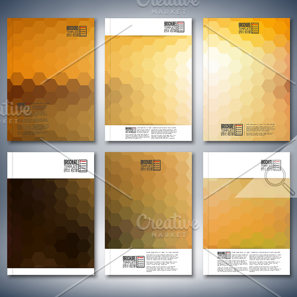Brochure with hexagonal patterns in Brochure Templates - product preview 1