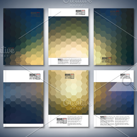 Brochure with hexagonal patterns in Brochure Templates - product preview 2