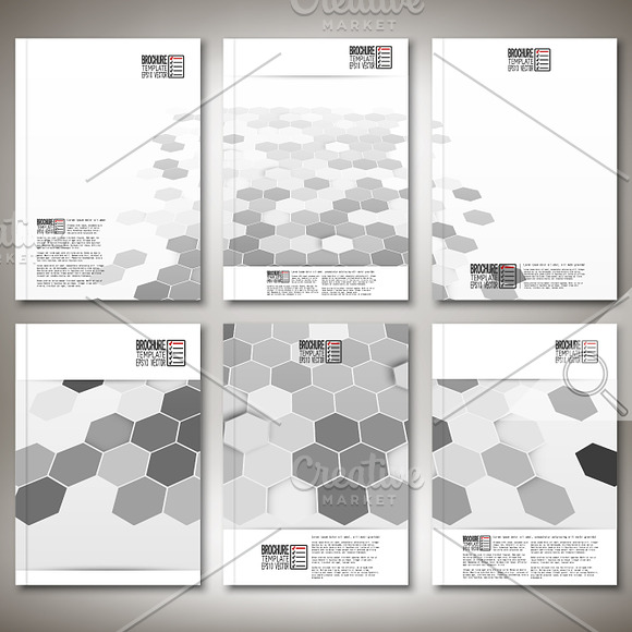 Brochure with hexagonal patterns in Brochure Templates - product preview 3