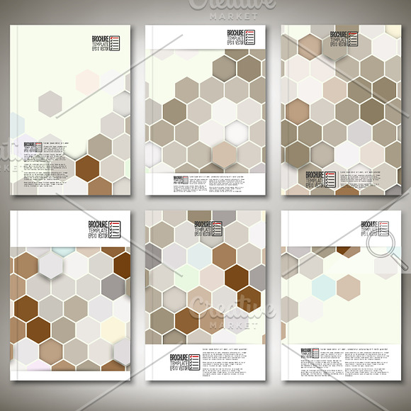 Brochure with hexagonal patterns in Brochure Templates - product preview 4