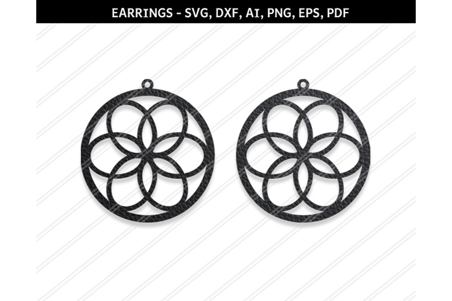 Floral earrings svg,dxf,eps,png,pdf