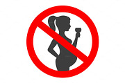 Pregnant no drinking alcohol sign