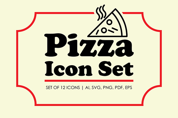 Linear Pizza Icons