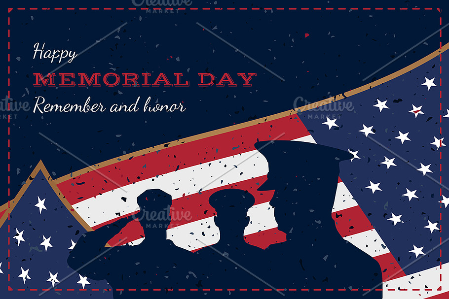 Memorial Day. Vintage Greeting Card in Objects - product preview 8