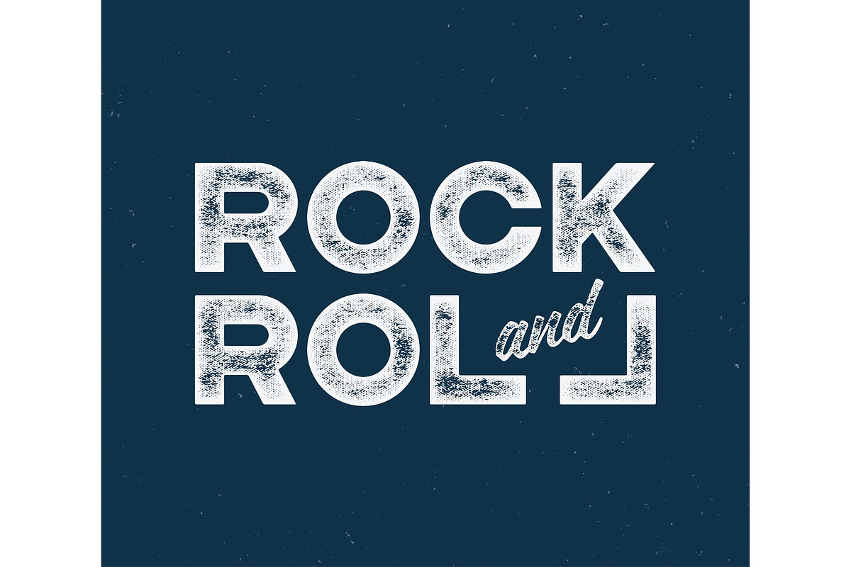 Rock and roll t-shirt and apparel design with with textured lett in Textures - product preview 8