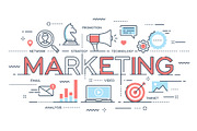 Marketing, promotion, advertisement, seo, social media thin line