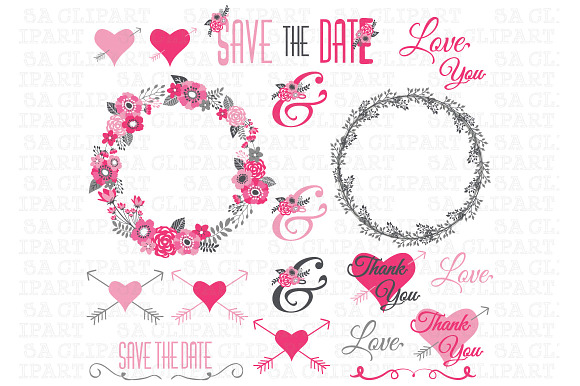 Wedding ClipArt in Illustrations - product preview 1