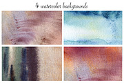4 watercolor painted background
