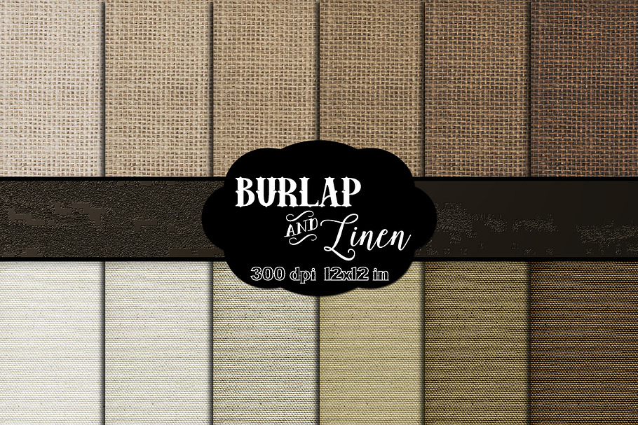 Natural Burlap & Linen Digital Paper