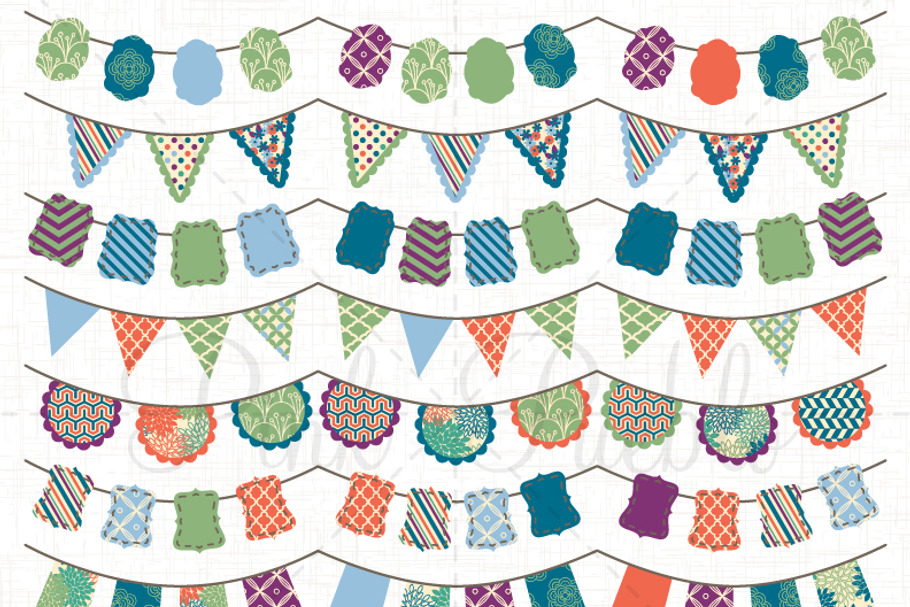 Boy Bunting Clip Art and Vectors in Illustrations - product preview 8