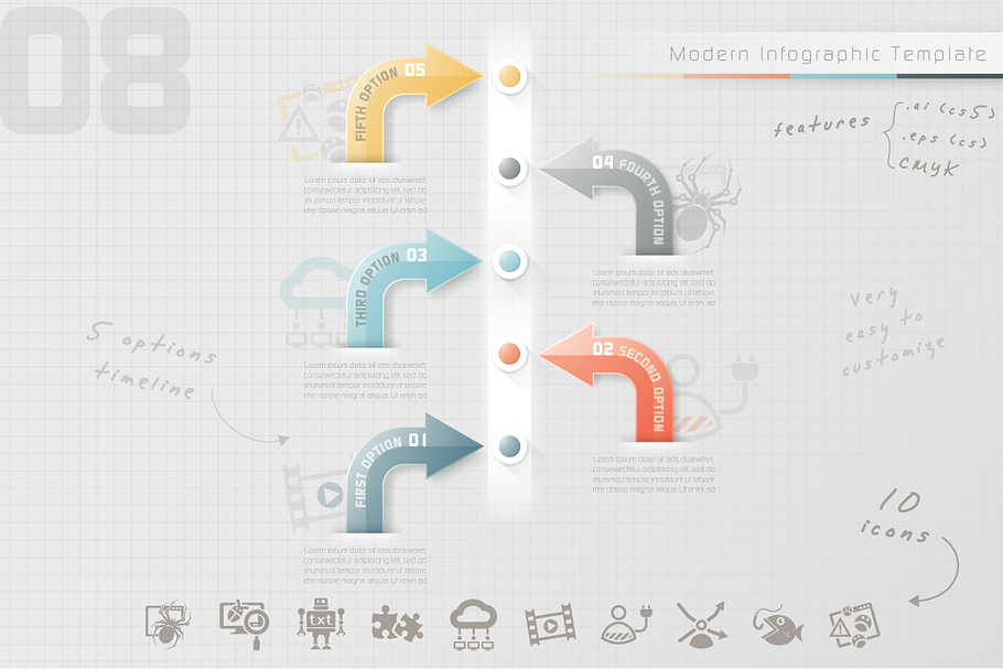 Modern Infographic Timeline (8) in Presentation Templates - product preview 8