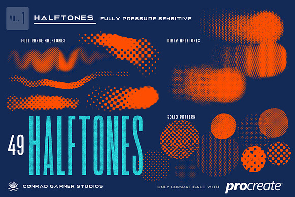 HALFTONE Brushes - Procreate in Photoshop Brushes - product preview 1