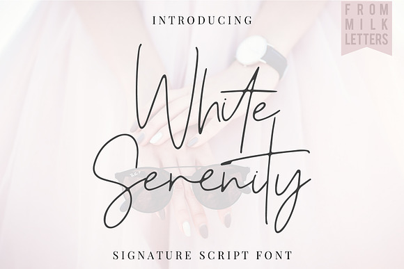 White Serenity Signature Font in Script Fonts - product preview 13