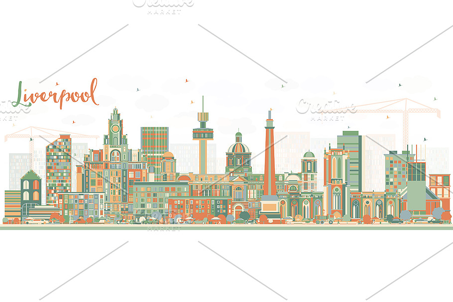 Liverpool Skyline with Color 