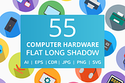 55 Computer & Hardware Flat Icons