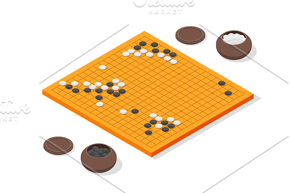 Japanese Board Game Go Set  in Objects - product preview 1