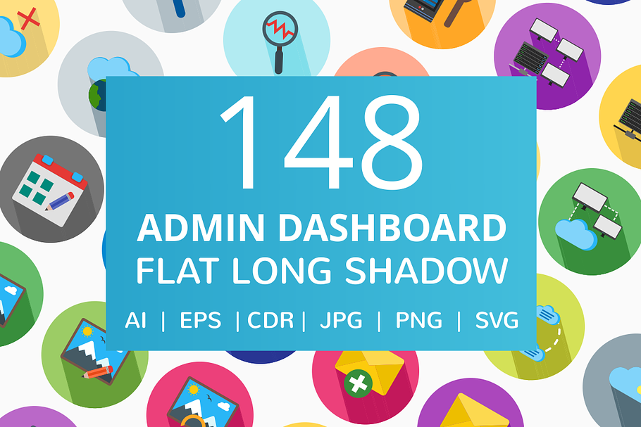 148 Admin Dashboard Flat Icons in Graphics - product preview 8