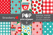 Strawberry - 10 digital papers