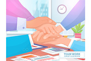 Team Work Concept Colorful Vector Illustration