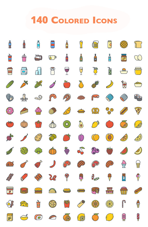 560 Food Icons in Food Icons - product preview 4