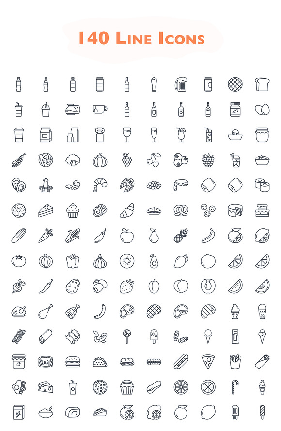 560 Food Icons in Food Icons - product preview 5