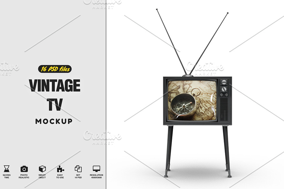 Vintage Tv Mockup in Mockup Templates - product preview 8