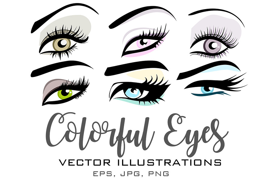 Colorful Eyes Vector Set