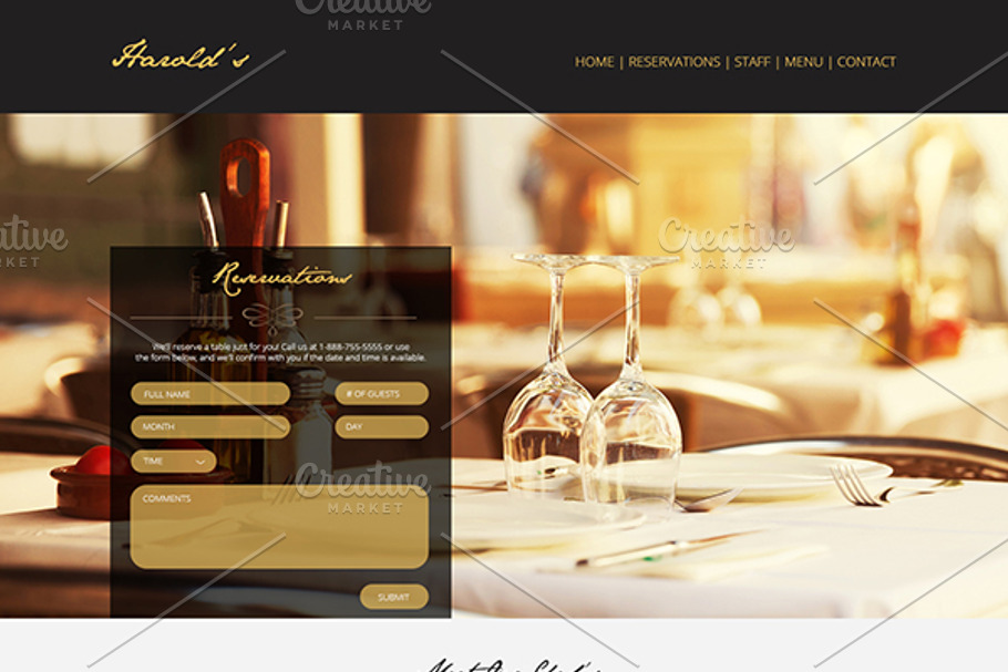 Elegant Restaurant One Page PSD in Landing Page Templates - product preview 8