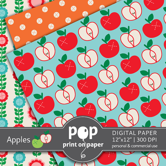 Apples - 10 digital papers in Patterns - product preview 1