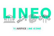LINEO - 75 JUSTICE LINE ICONS