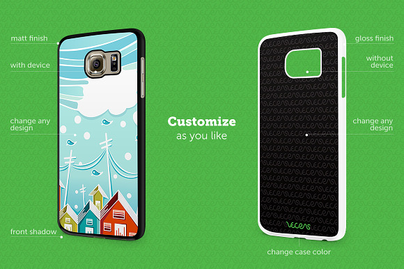 GalaxyS6 2d Sublimation Angle Mockup in Product Mockups - product preview 1