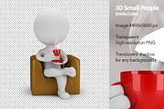 3D Small People - Drinks Coffee