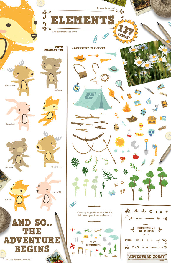 Adventure Today + kids summer poster in Illustrations - product preview 1