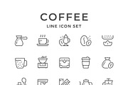 Set line icons of coffee
